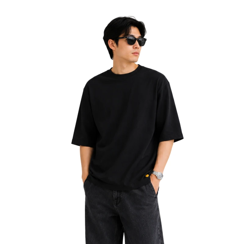 Oversized T-Shirt Black Polycot Premium 9007