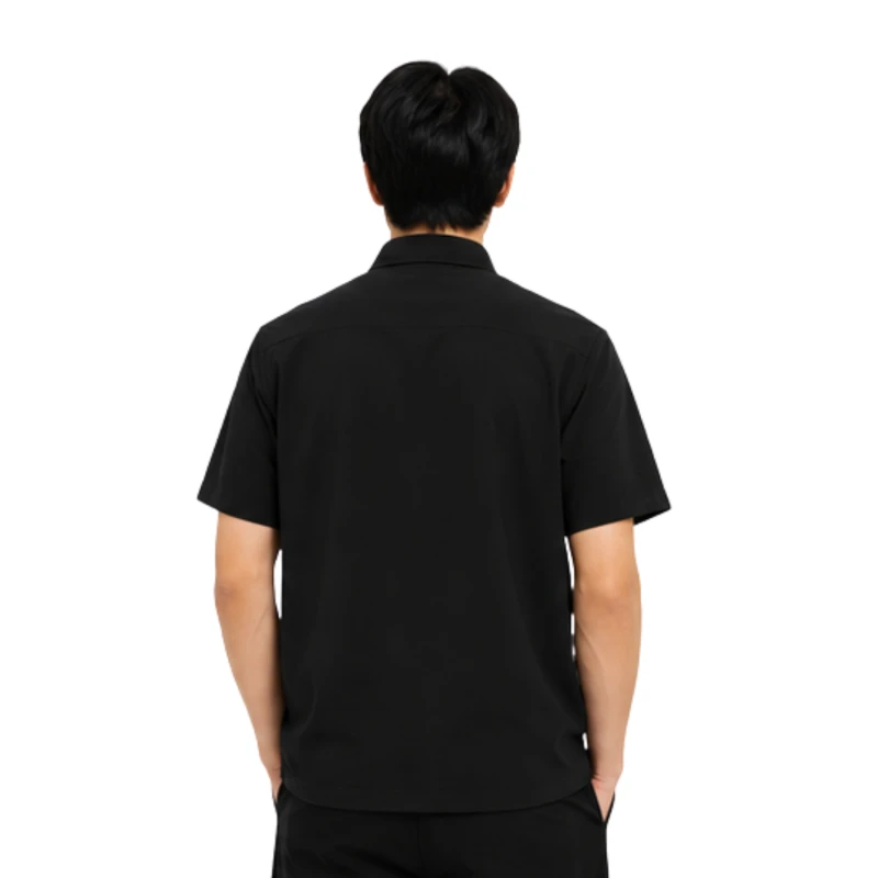 Polo Pria Shirt Black Casual 9001
