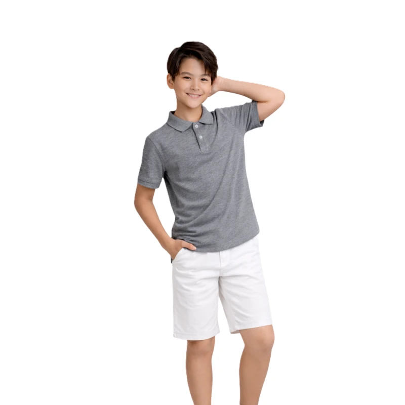 Polo Shirt Misty Grey Casual Look