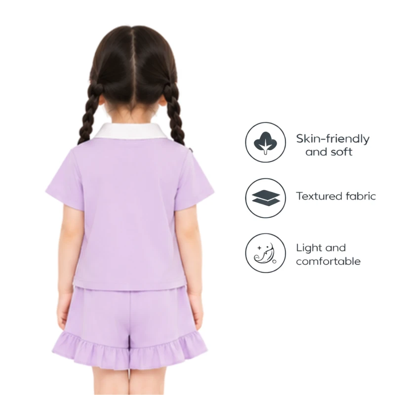 Setelan Anak Perempuan Lilac Motif Summer 