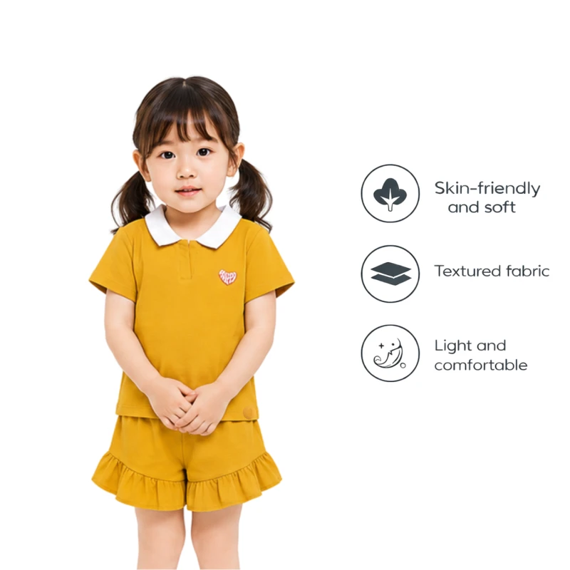 Setelan Anak Perempuan Yellow Motif Happy
