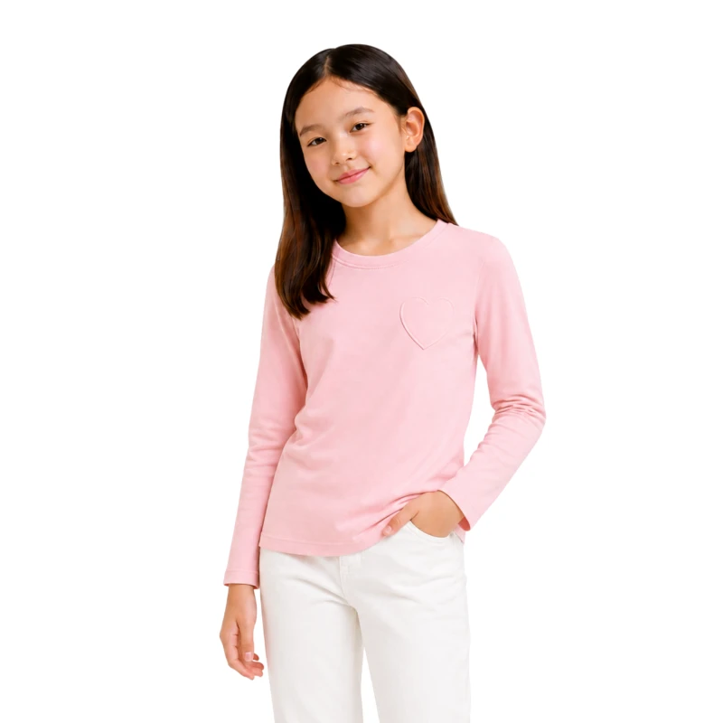 Long Sleeve Wanita Old Navy Basic Tee Pink