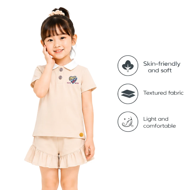 Setelan Anak Perempuan Cream Cute Nice 3005