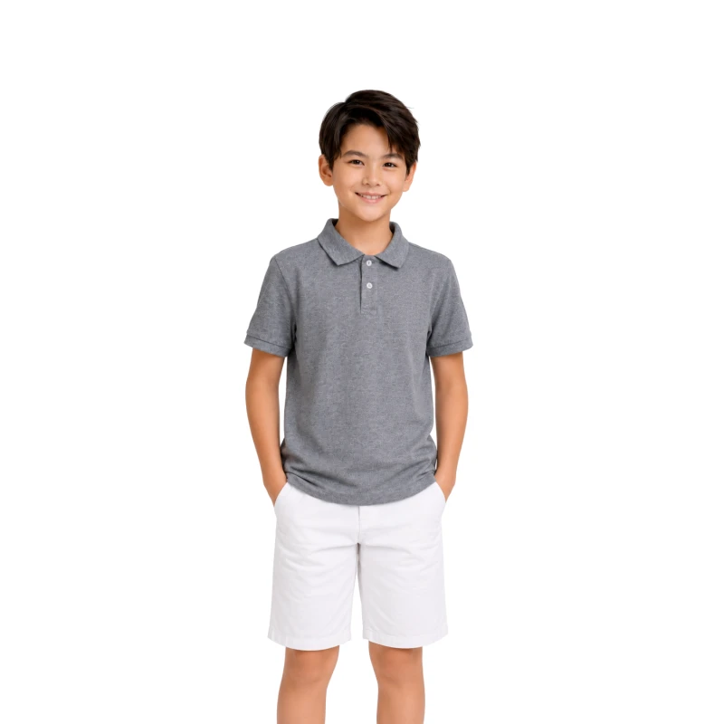 Polo Shirt Misty Grey Casual Look