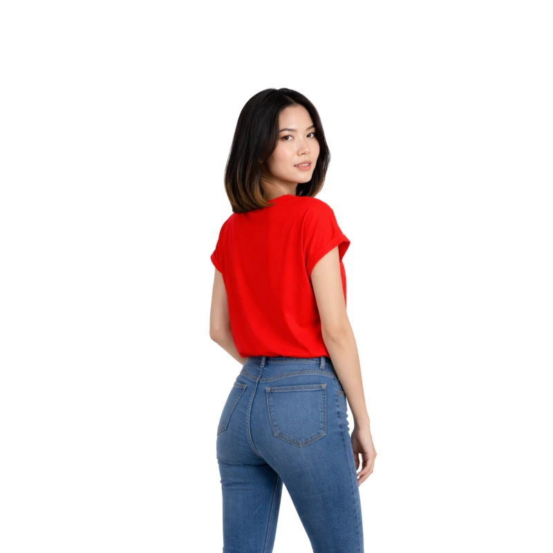Atasan Wanita O-Neck Merah
