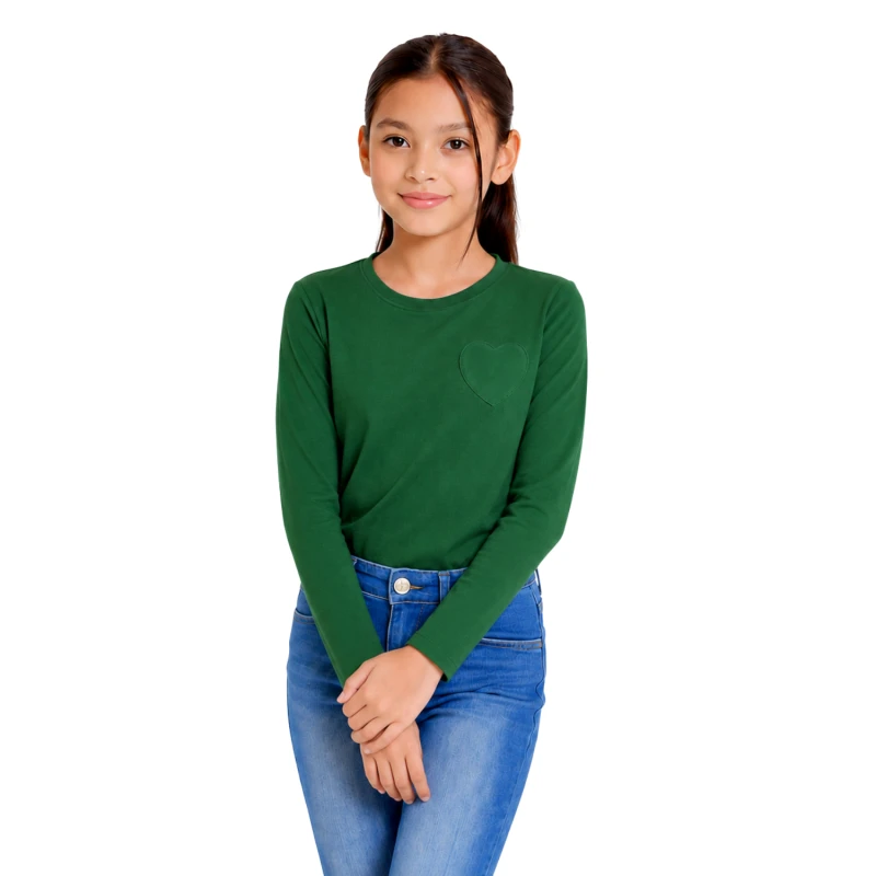 Long Sleeve Wanita Old Navy Basic Tee Green