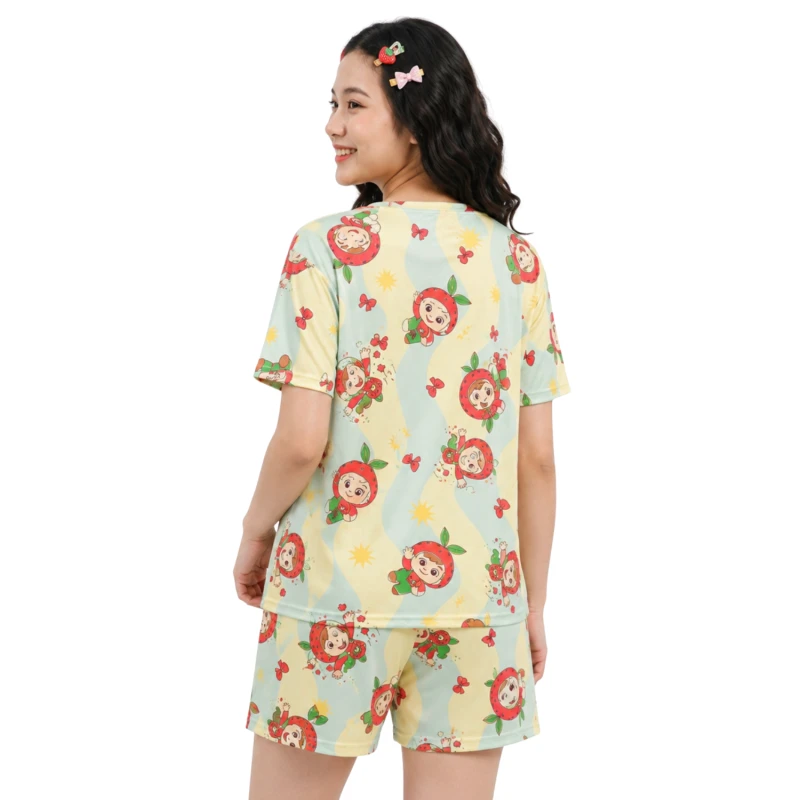 Setelan Piyama Homewear Big Size Motif Melone Green Premium