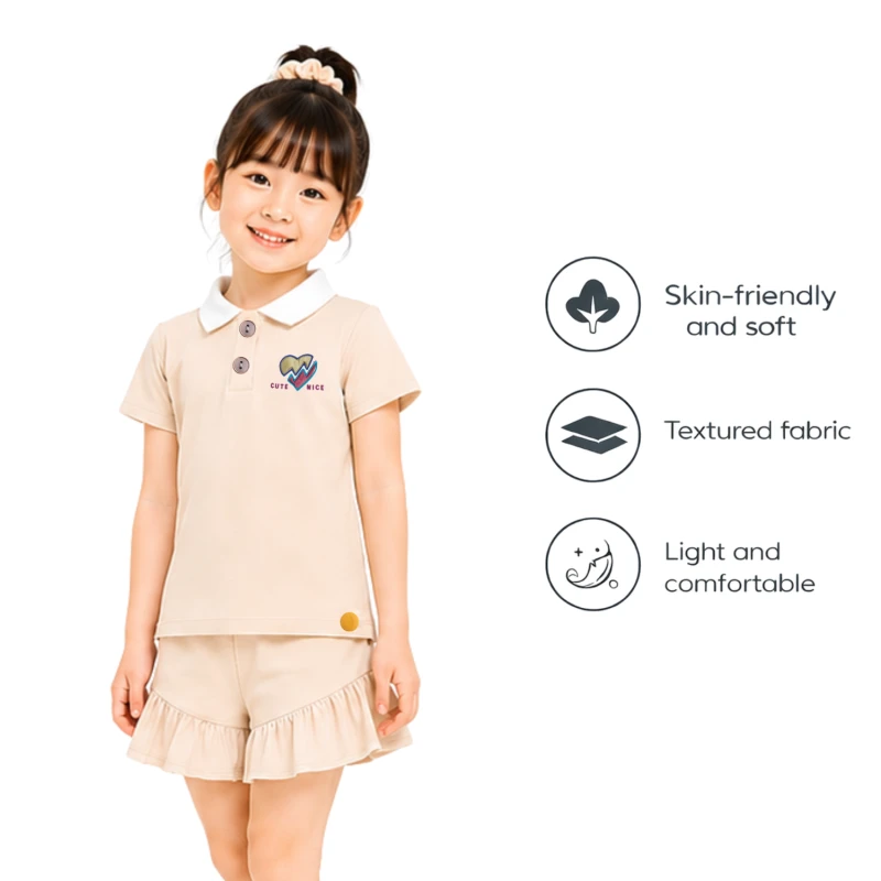 Setelan Anak Perempuan Cream Cute Nice 3005