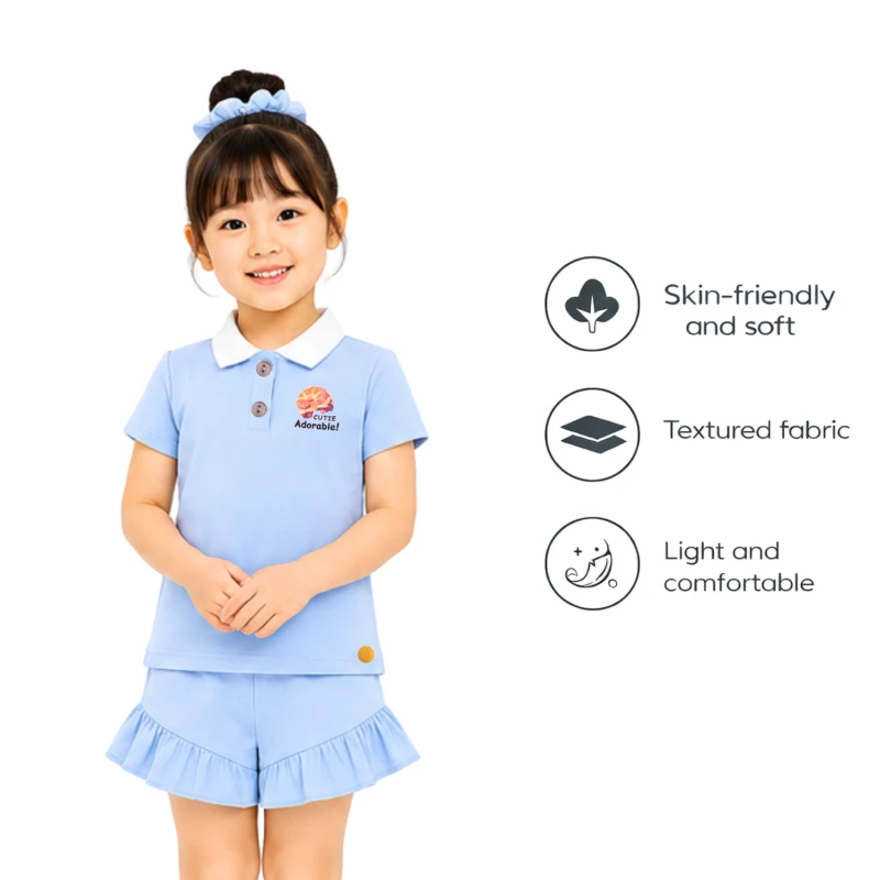 Setelan Anak Perempuan Biru Muda Cutie 3005