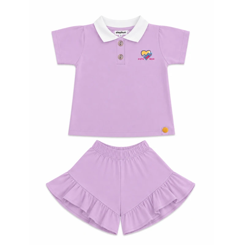 Setelan Anak Perempuan Lilac Cute Nice 3005
