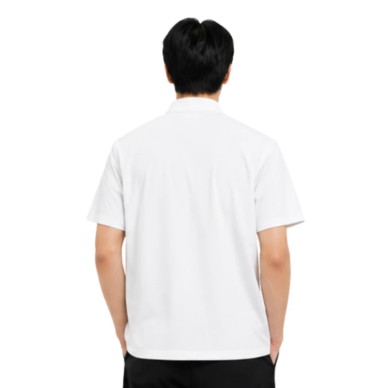 Polo Pria Shirt White Casual 9001