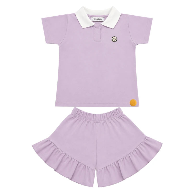 Setelan Anak Perempuan Lilac Emoji