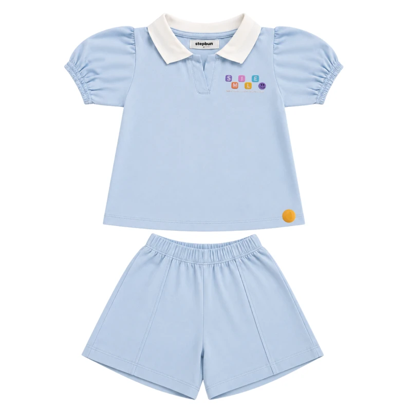 Setelan Anak Perempuan Biru Muda Happy Everyday 3004