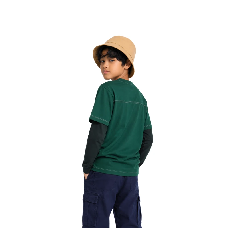 Long Sleeve Waffle Hijau - Hijau Botol