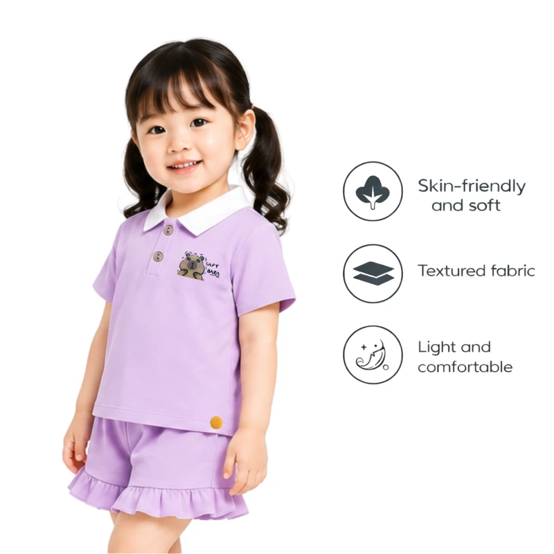 Setelan Anak Perempuan Lilac Capy Bara 3005