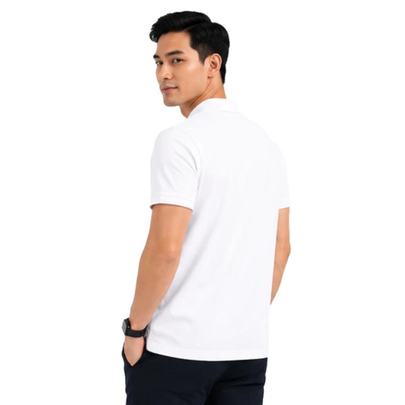 Polo Pria Shirt White Casual 9002