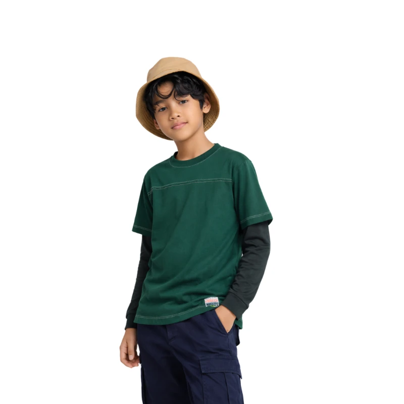Long Sleeve Waffle Hijau - Hijau Botol