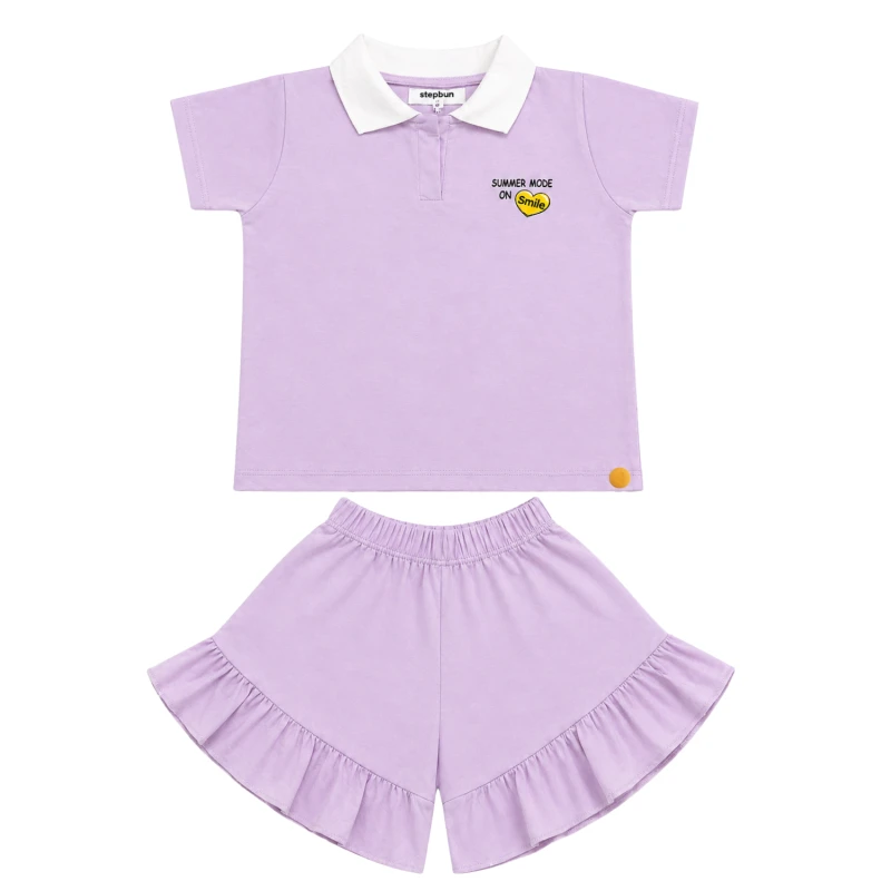 Setelan Anak Perempuan Lilac Motif Summer 