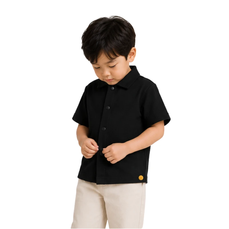 Polo Kids Black Casual Look