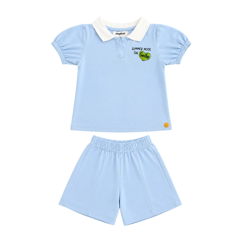 Setelan Anak Perempuan Biru Muda Summer Mode 3004