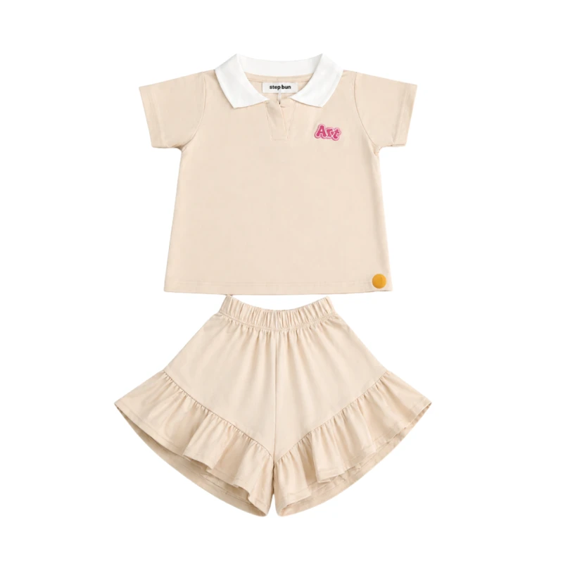 Setelan Anak Perempuan Cream Motif Art