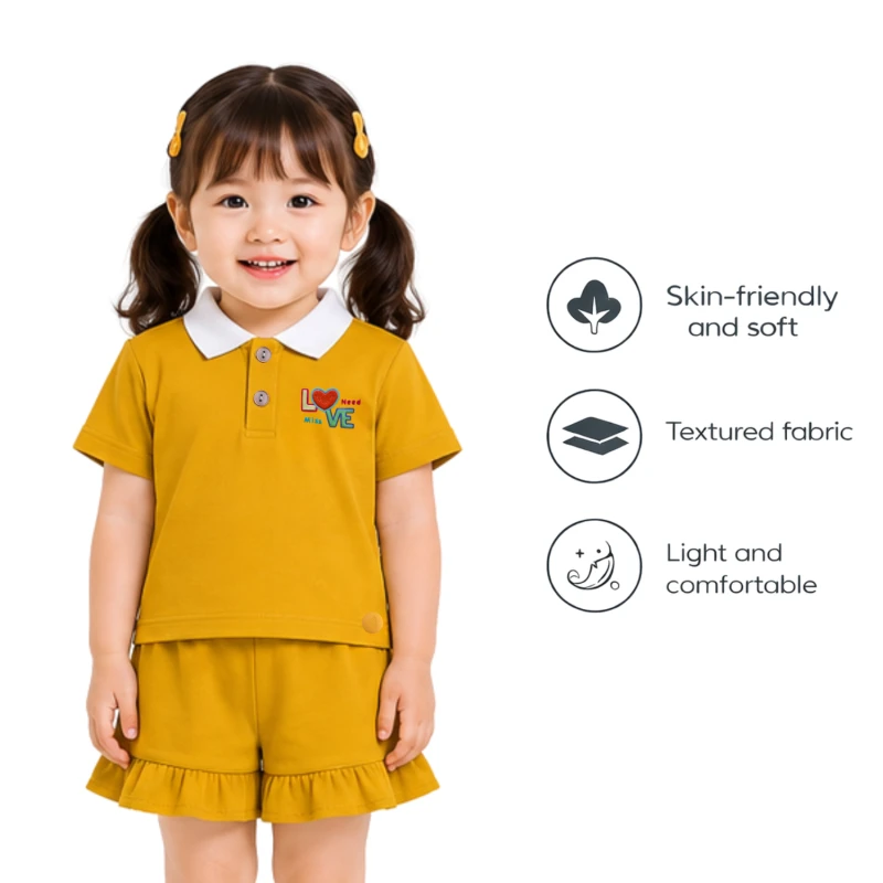 Setelan Anak Perempuan Yellow Love Need 3005