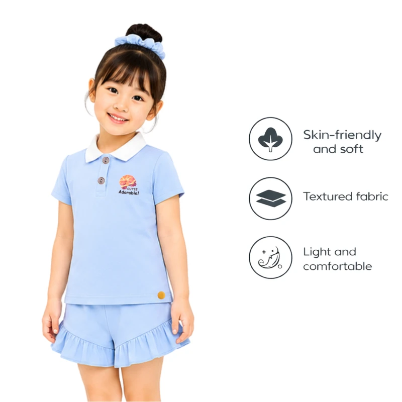 Setelan Anak Perempuan Biru Muda Cutie 3005