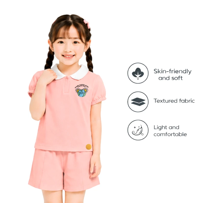 Setelan Anak Perempuan Peach Earth Day 3004