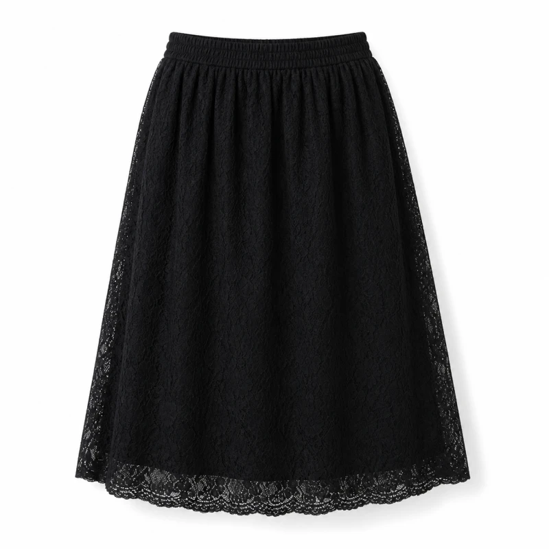 Rok Wanita Lace Hitam Elegant Classic