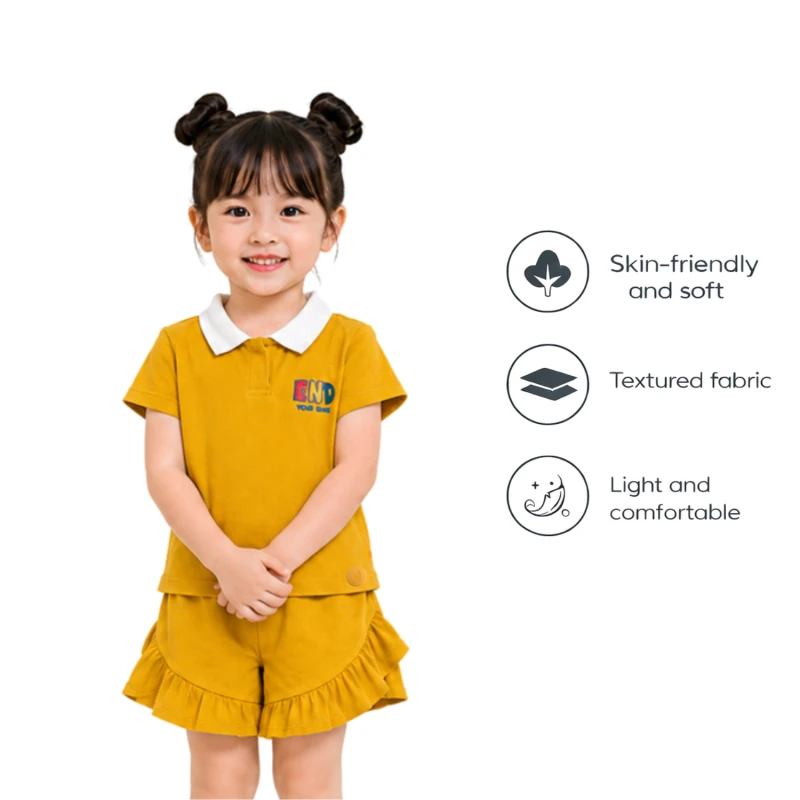 Setelan Anak Perempuan Yellow Motif End Your Game