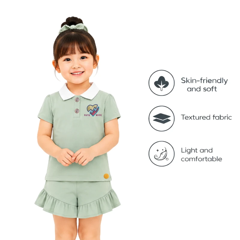 Setelan Anak Perempuan Sage Cute Nice 3005