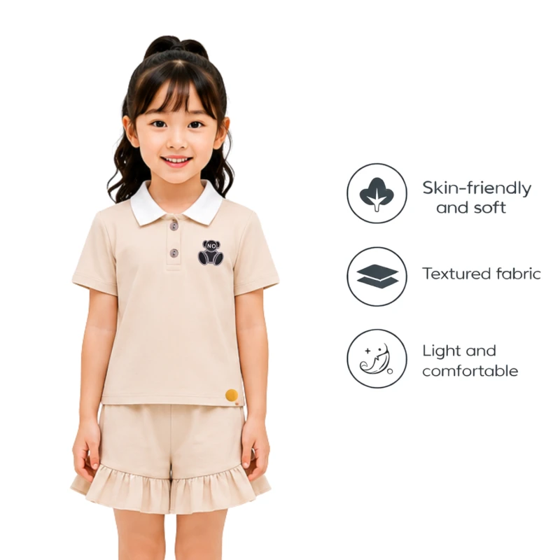 Setelan Anak Perempuan Cream No 3005