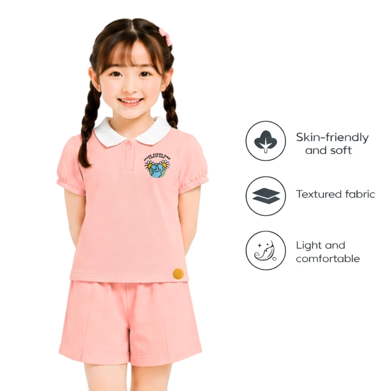 Setelan Anak Perempuan Peach Earth Day 3004