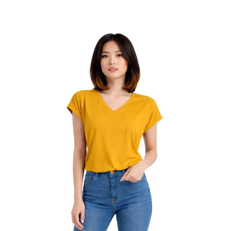 Atasan Wanita V-Neck Kuning