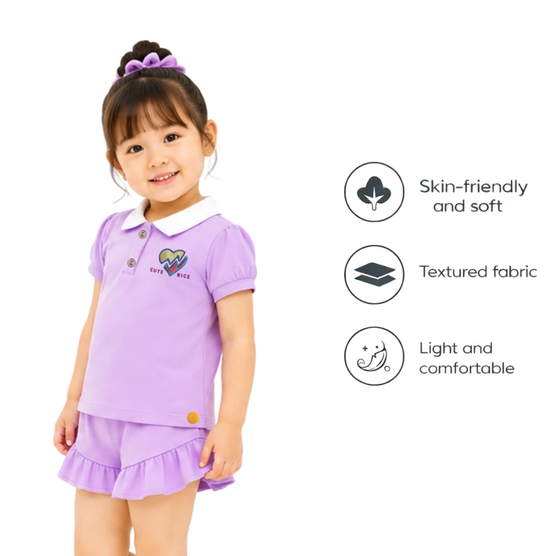 Setelan Anak Perempuan Lilac Cute Nice 3005