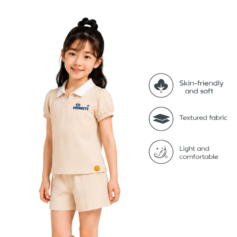 Setelan Anak Perempuan Cream Favorite 3004