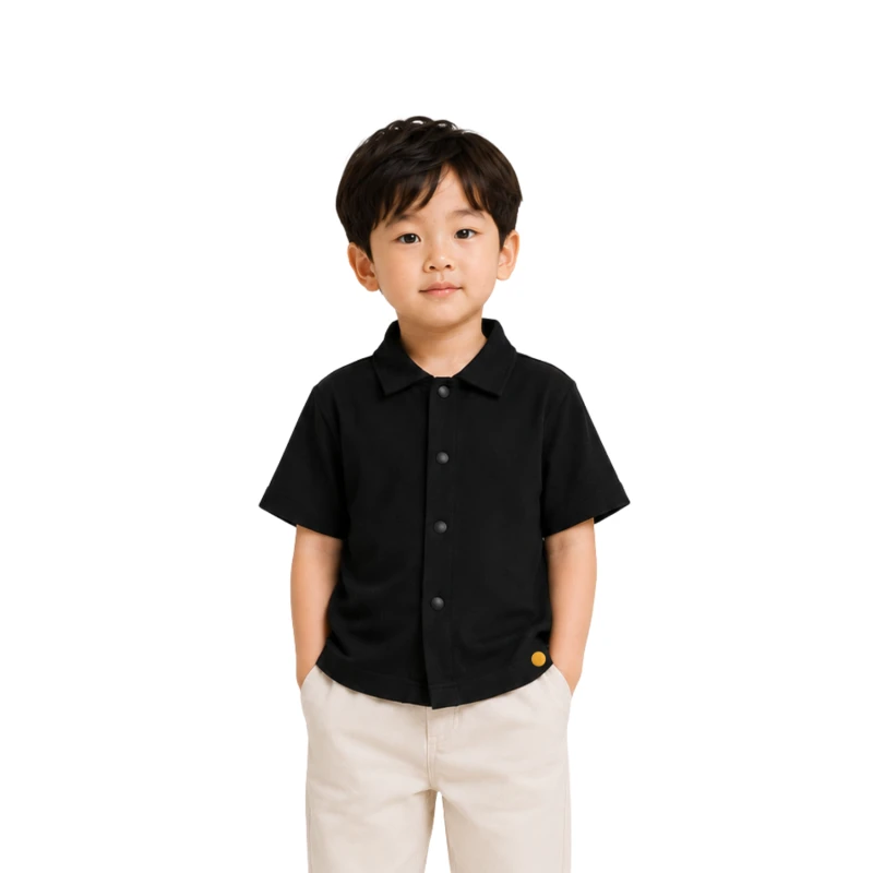 Polo Kids Black Casual Look